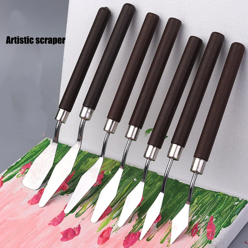 Acrylic Paint Watercolor Mixing  Art Oil Painting Scrapers Stainless Steel Gouache Paint Color Matching Oil Paint Mini Scrapers
