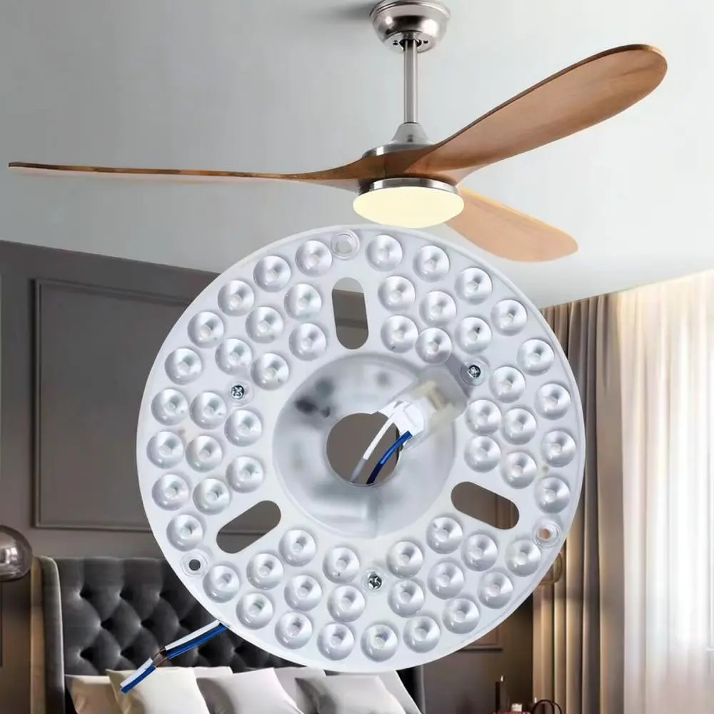 Integrated LED Light Panel For Nordic Fan Lamp Replacement Module Adjustable Color Light Source Wide Voltage 110V 220V