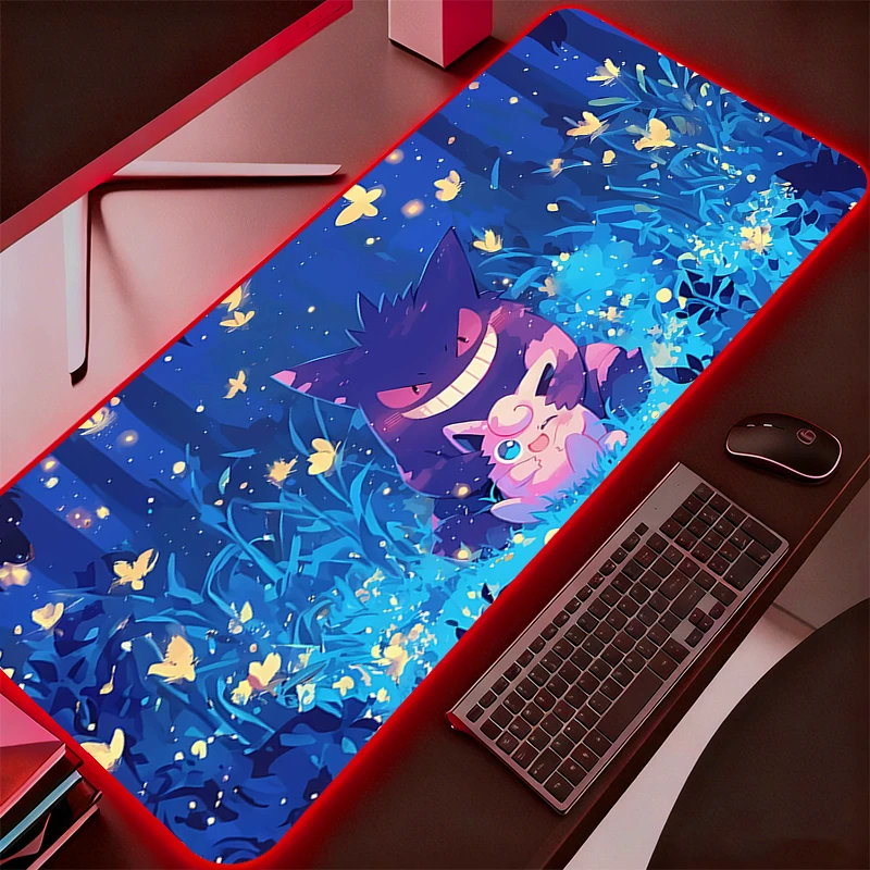 

LED Mouse Pad Gamer Large Pokemon Pikachu XXL Tablet Varmilo Keyboard Carpet Backlight Gaming Accessories RGB Mousepad
