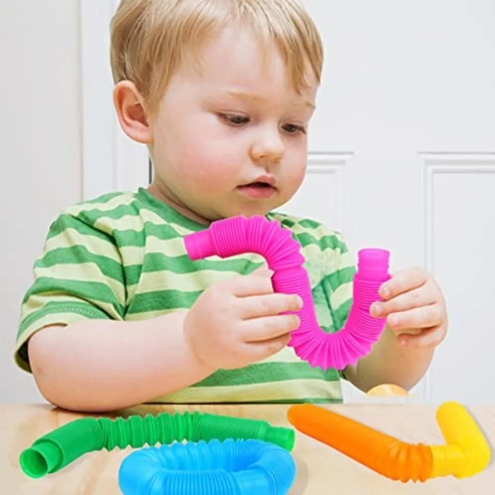 8PCS Spaß Bunte Pop Tubes 2,9 cm Heavy-Duty Kunststoff Stress Relief Spielzeug Autismus Sensorische Werkzeuge Kinder Spielen