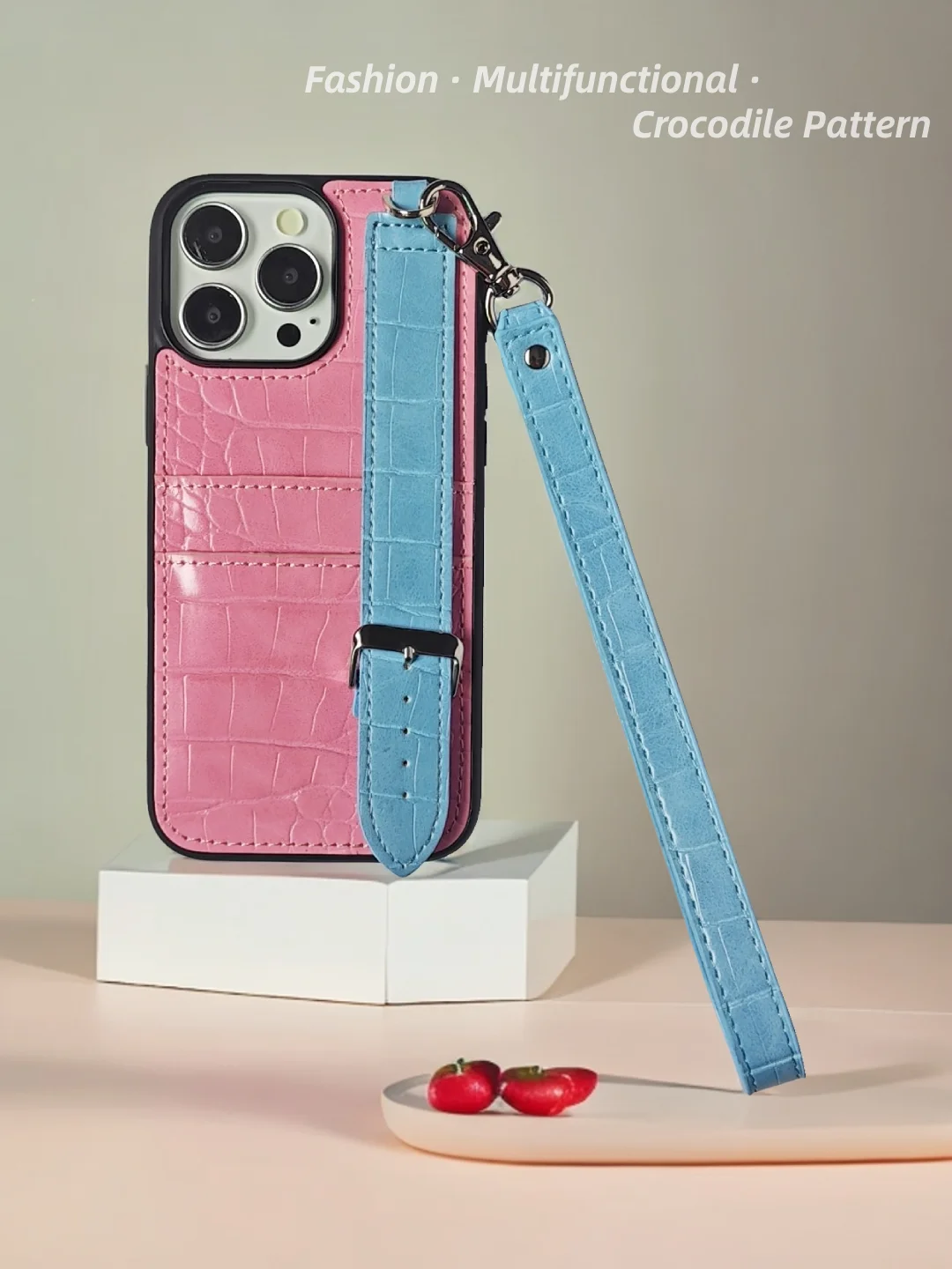 ل 15 برو ماكس 16 برو 14 حافظة هاتف من البولي يوريثان مع نمط التمساح متعدد الوظائف اللون حجب حزام الموضة وحبل معلق