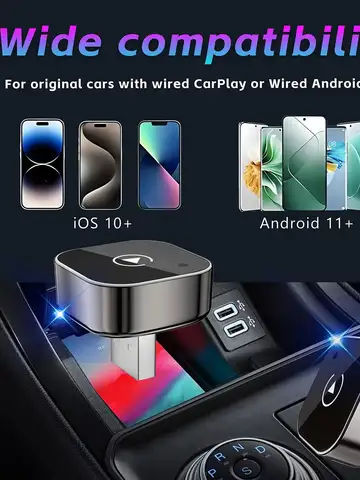 2026 Pionray Upgraded Wireless CarPlay Adapter Stable Transmission No Delay Convert Wired CarPlay to Wireless CarPlay
