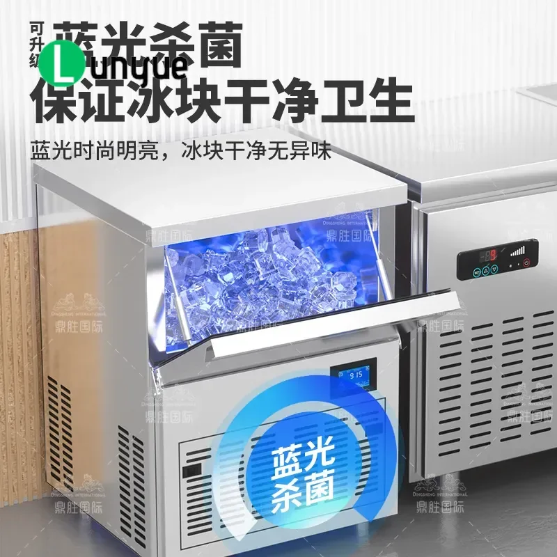 Commercial Cylinder Ice Machine Automatic Cylindrical Ice Cube Maker for Milk Tea Shop Bar KTV High Efficiency Stainless