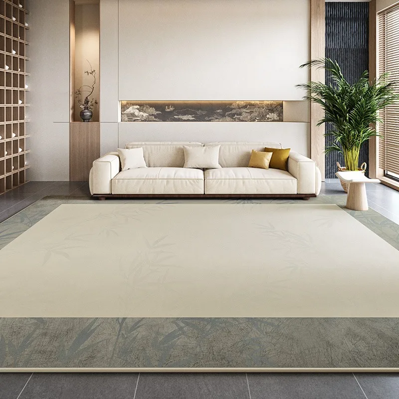 

Chinese Style Living Room Large Carpets Bamboo Pattern Rugs Comfortable Bedroom Bedside Rug Easy Care Decorative Home Carpet 양탄자