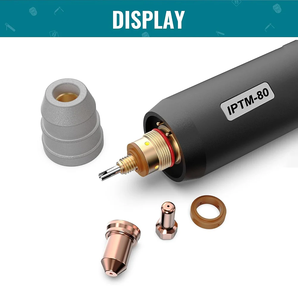 PTM80 IPTM80 Plasma Cutter Straight Torch Head Set with 6 Meter 20 Foot Cable Compatible with Major Plasma Machines
