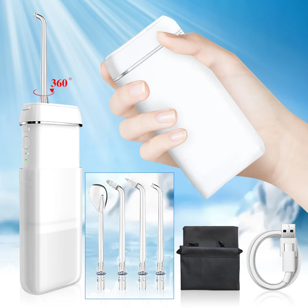 Portable Water Flosser for Teeth Bag Rinsing Travel High Pressure Dental Irrigator Mini Pocket Size Powerful 1600times Water Jet