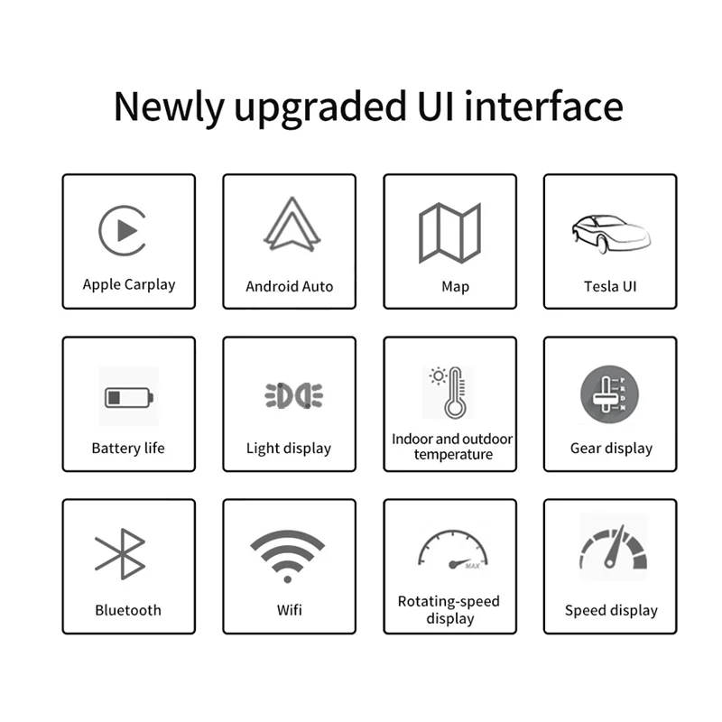 Schermo LCD da 8,8 pollici Wireless CarPlay Androidauto per Tesla Model 3/Y Quadro strumenti per auto Display multimediale Auto HUD