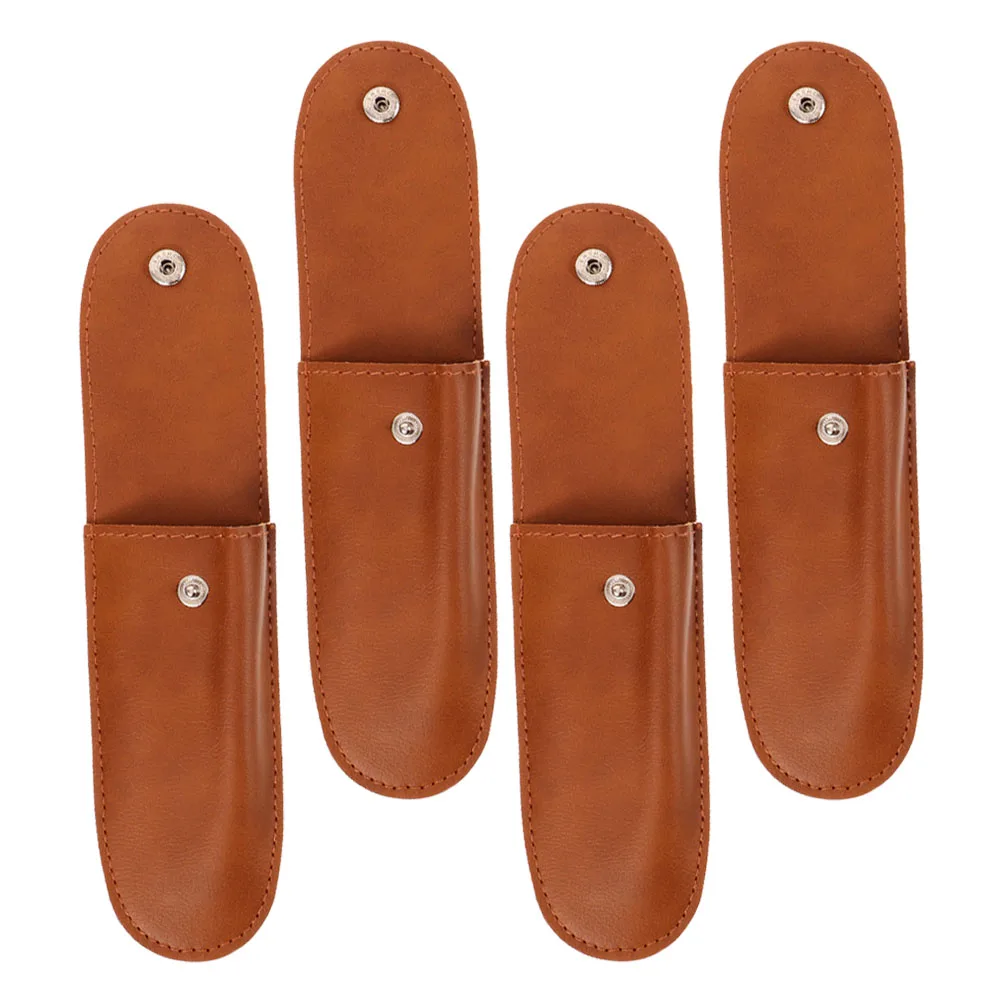 

4 pcs Harmonica Case Pouch PU Material Zippered Storage Bag Protective Portable Small Size Instrument Accessory