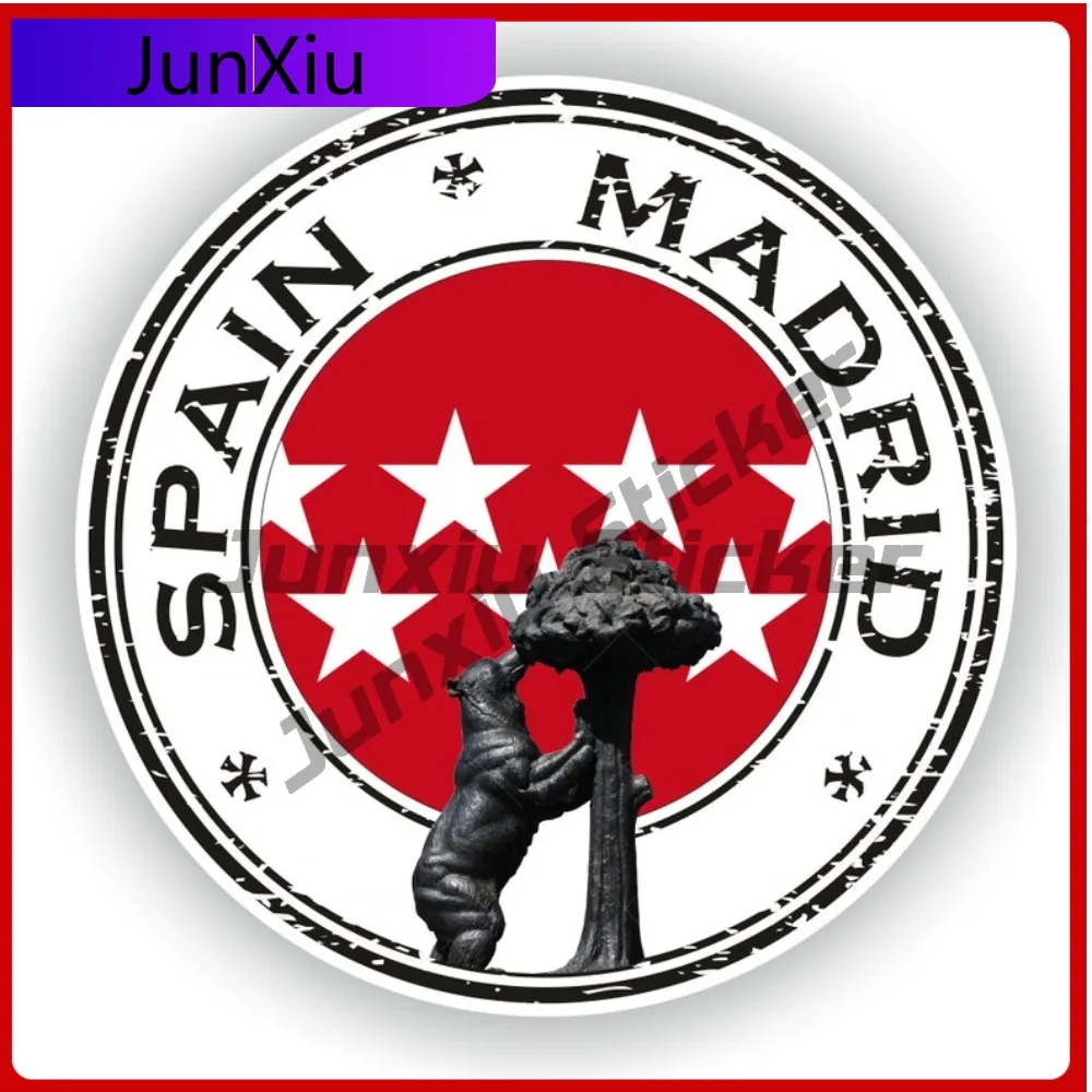 

Spain Madrid Seal Unique Boat UV Resistant Decoration Sticker Emblem Round Vinyl Bumper Decoration Unique UV Resistant Decal
