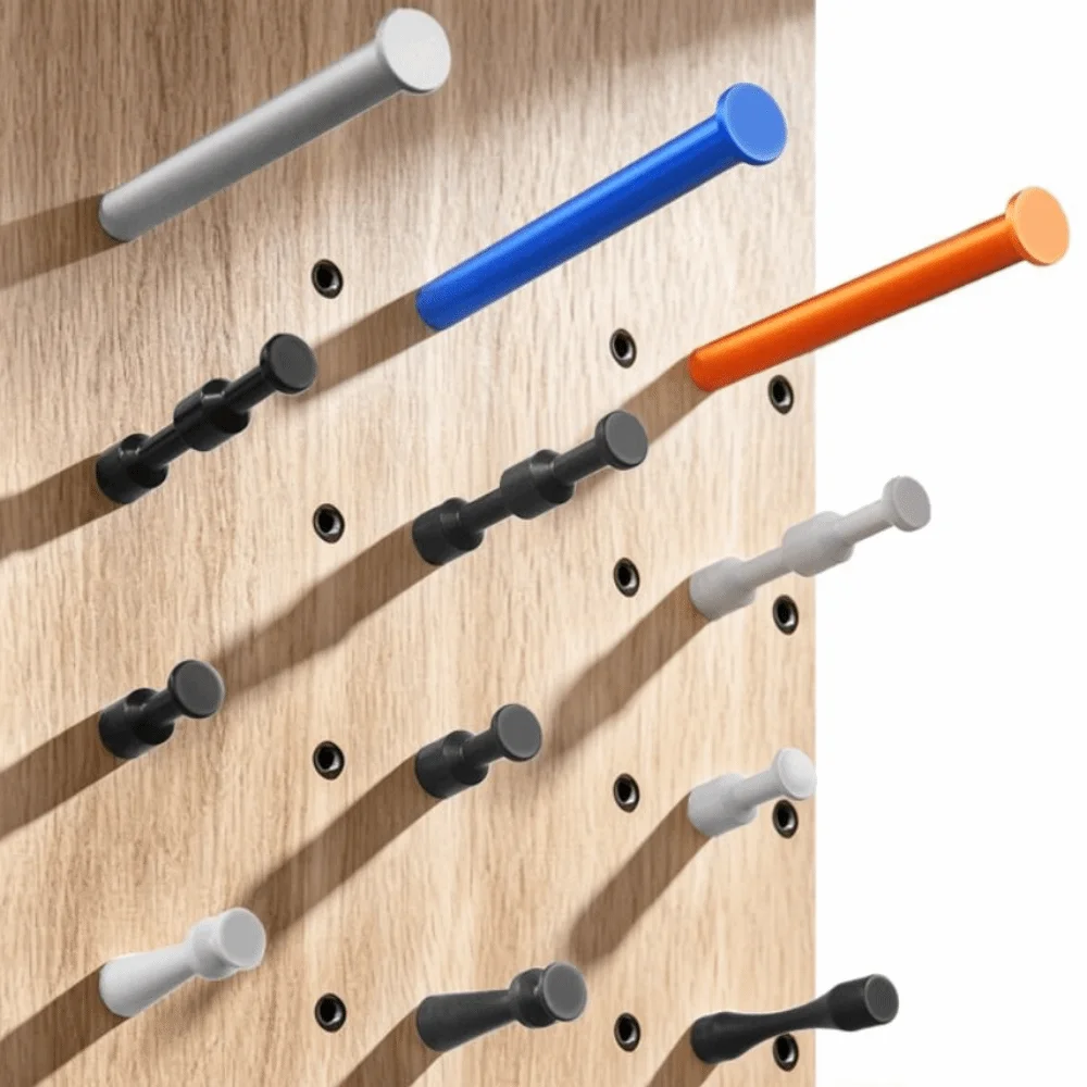 Metal Wall Pegboard Hook Embedded Insert Nuts Hanging Design Wall Pegboard Organizer Punch Free Space Saving