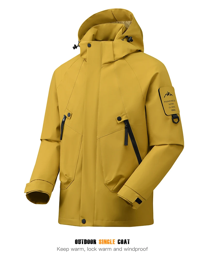 LNGXO Unisex wasserdichte Outdoor-Jacke, Windjacke, Regenmantel zum Klettern, Wandern, Camping, Trekking, Herren und Damen, winddicht, atmungsaktiv – Detail 15