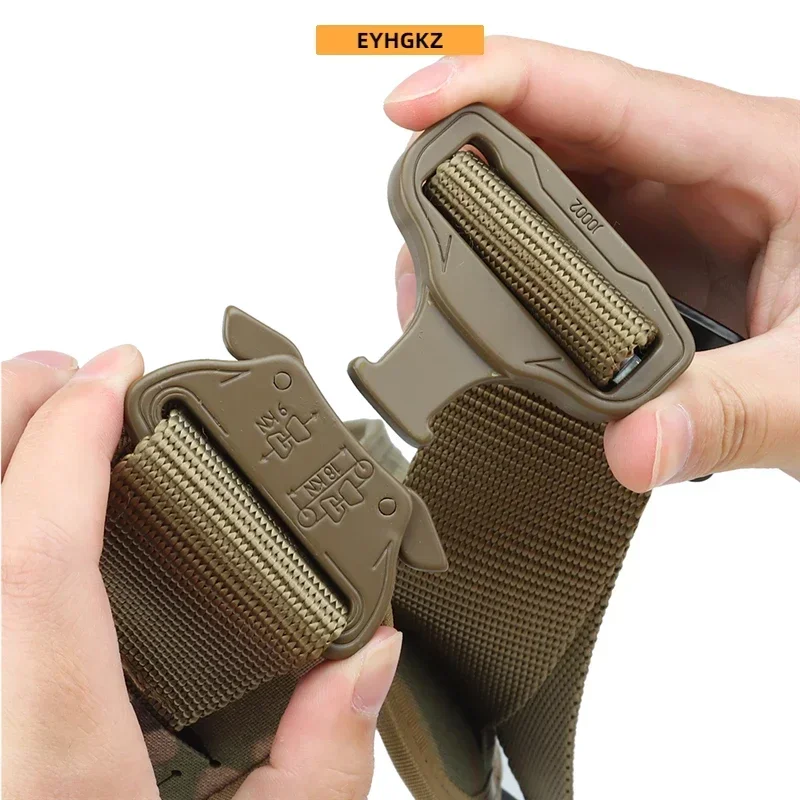 EYHGKZ Hunting Tactical Men\'s Belt Outdoor Waistband Hiking Travel CS Airsoft Paintball Sports Shooting Acessories Quick Release