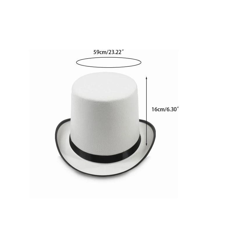 Magician Top Hat White Top Hat Magician Performed Hat Stage Performances Bowler Top Hat Fancy Dress Costume