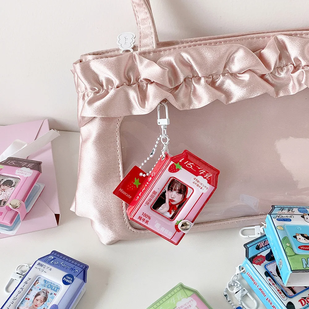 Cartoon Milk Box Shaped Bag Pendant Cute Decorative Handbag Hanging Accessories