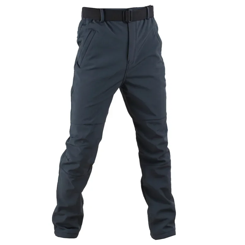 Hiking Pants For Man 2024 New Autumn Winter Tactical Softshell Fleece Lined Waterproof Sharkskin Slim Fit Combat Cargo Trousers