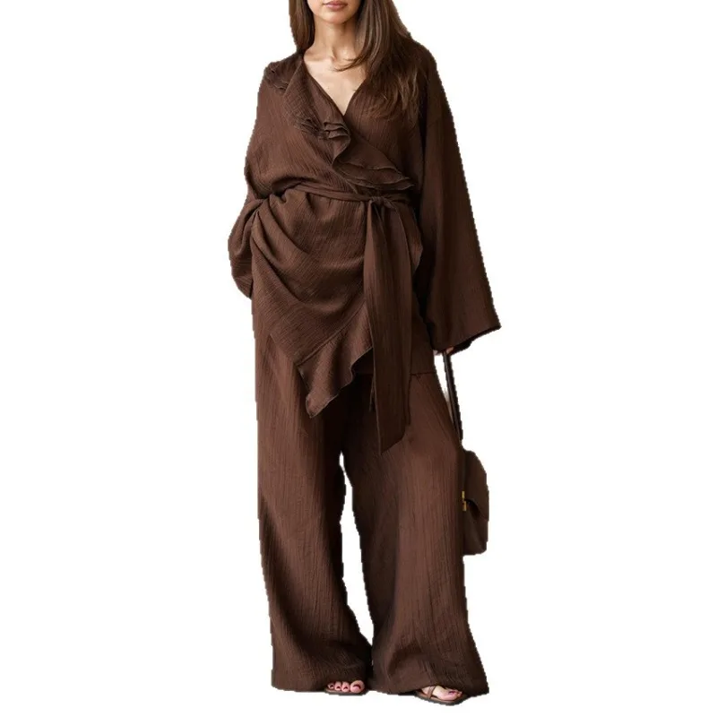 

New Loose Long-sleeved Trousers Suit for Autumn and Winter of 2025 Casual Home Wear Suit