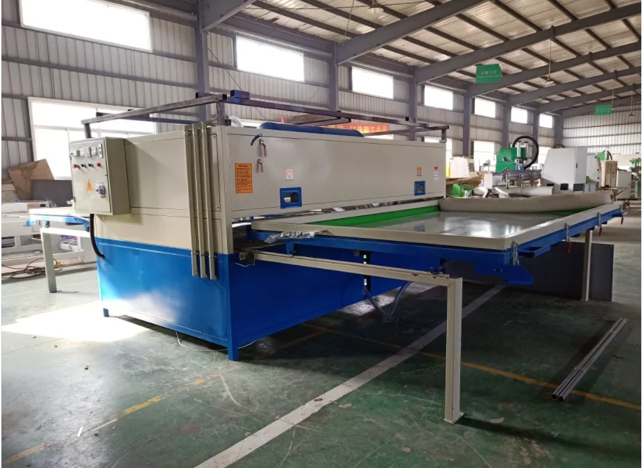 Heavy  PVC MDF Door Full Auto Double Table Vacuum Membrane Press Machine