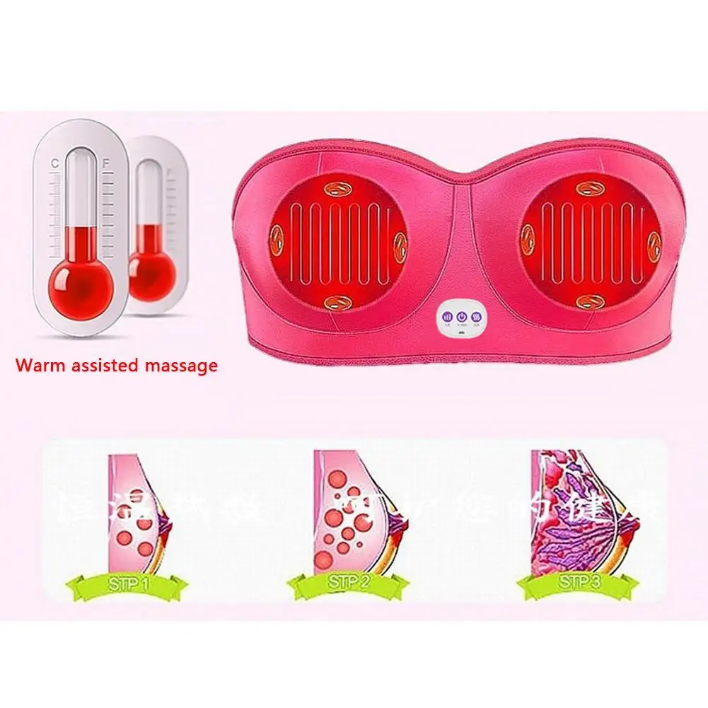 Electric Breast Massager Breast Enlargement Pump Massage Breast Lifting UP Lymphatic Drainage Massager Bra Enlarge USB Charging