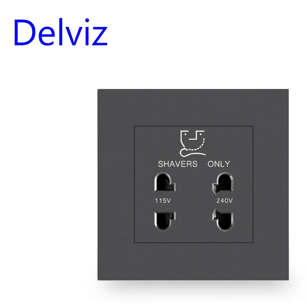 Delviz Bathroom Beard Knife Socket, Beard Shaving Charge Outlet, UK Standard Wall Panel, 115V 240V, Luxury Hotels Shaver Socket image 3