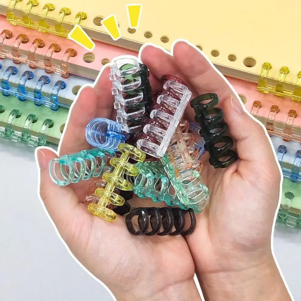10Pcs Binding Spines Snap Split Binder Rings Learning Cards Stationery Office Supplies Loose Leaf A4 A5 A6 Notebook Plastic view 4