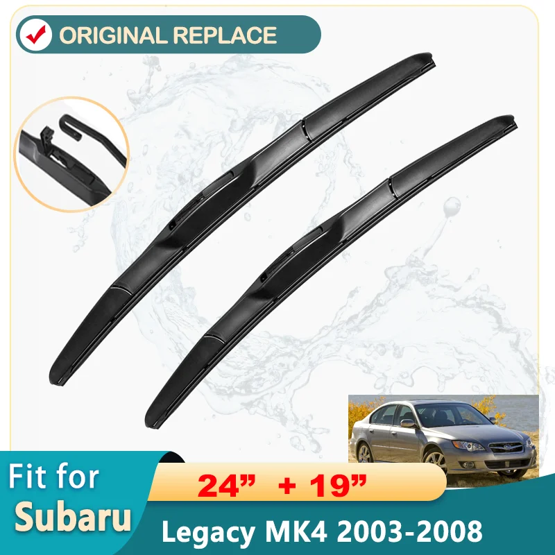 

Car Wiper Blade Front Window Windscreen Windshield Wipers Blades J hook Auto Accessories For Subaru Legacy MK4 24"+19" 2003-2008