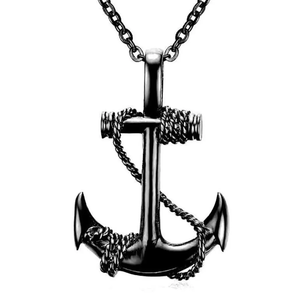 Fashion Retro Minimalist Gothic Pirate Anchor Pendant Necklace Men and Women Punk Hip Hop Niche Street Party Pop Pendant Jewelry