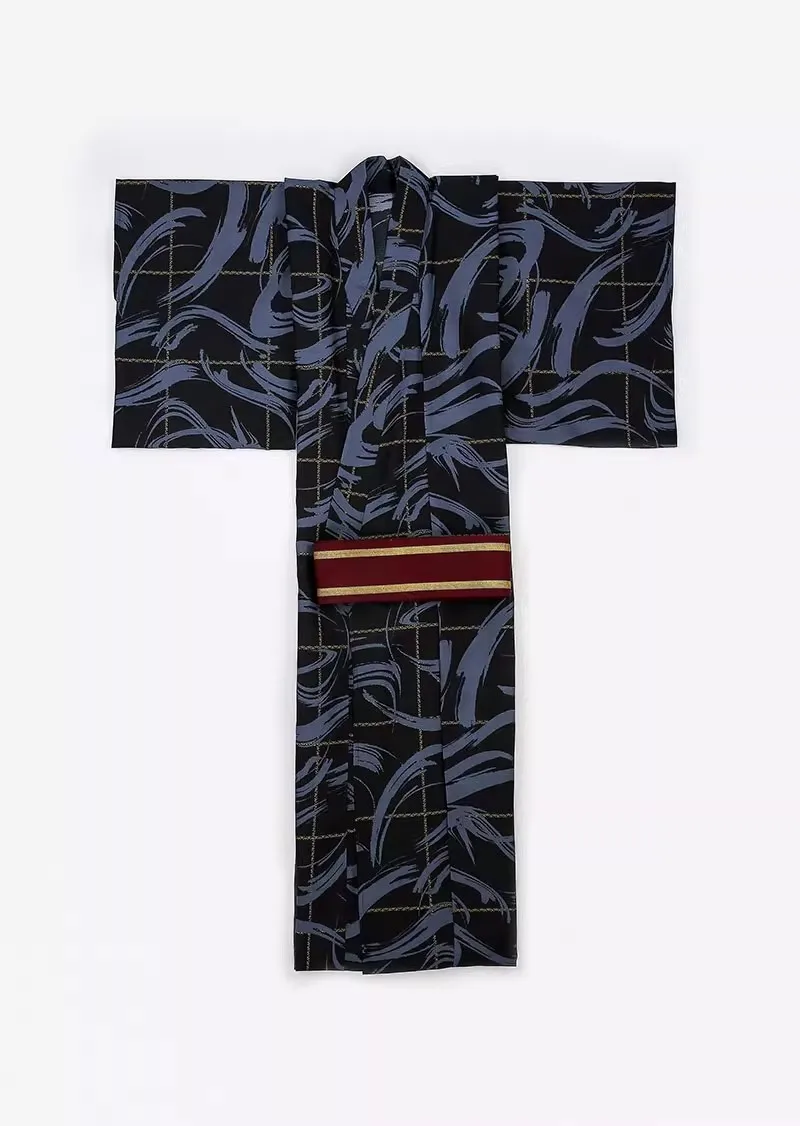 

Men's Japanese Yukata Set Flower Pretty Boy Summer Festivals or Cosplay Samurai Set