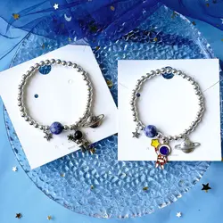 Beaded Blue Earth Astronauts Bracelet Ins Couple Bracelet Wholesale Men And Women Friends #YXS53
