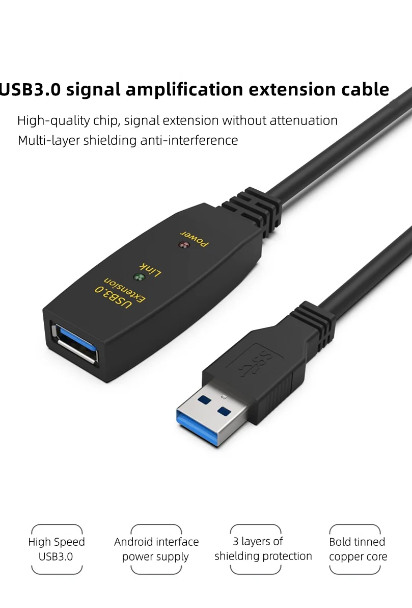 USB 3.0 Extension Cable Extra Long USB2.0 Extender Cord Wire Smart TV PS4 Xbox For PC Laptop Keyboard 5/10/15/20/25/30M