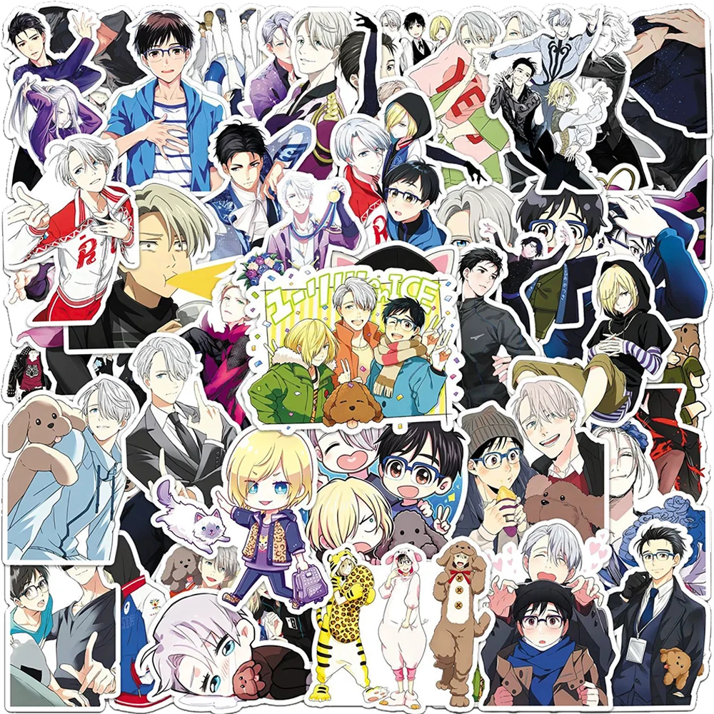10/30/50 Stück Japanische Anime Yuri on Ice Anime-Aufkleber Niedliche Q-Version Cartoon-Aufkleber DIY Schreibwaren Notizbuch Handy Kawaii Sticker