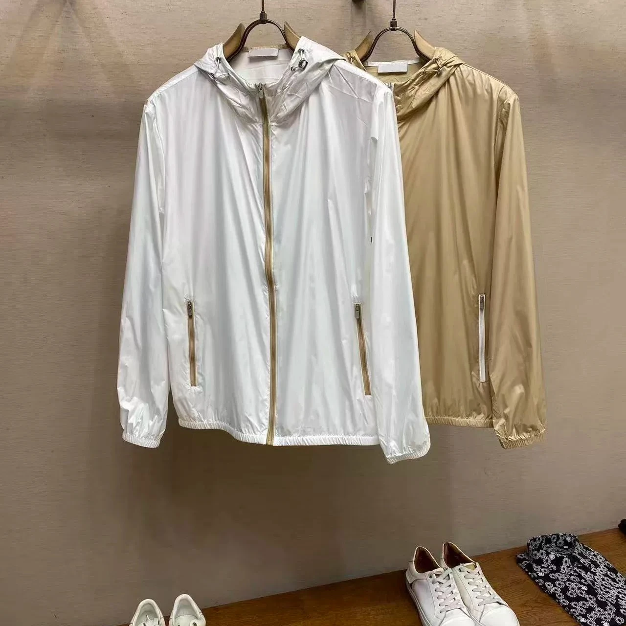Italian spring and summer fashion embroidery old money Fengshi hooded sunscreen clothing casual light jacket