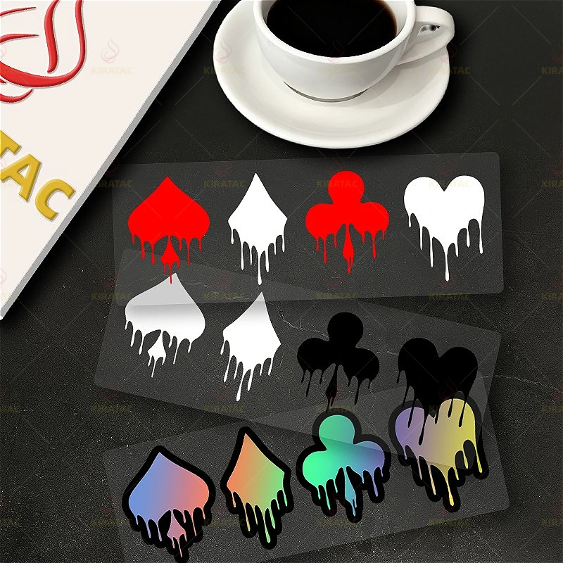Waterproof Dripping Poker Suit Vinyl Decal, Playing Card Pattern Sticker For Car Motorcycle Body Exterior Decoration