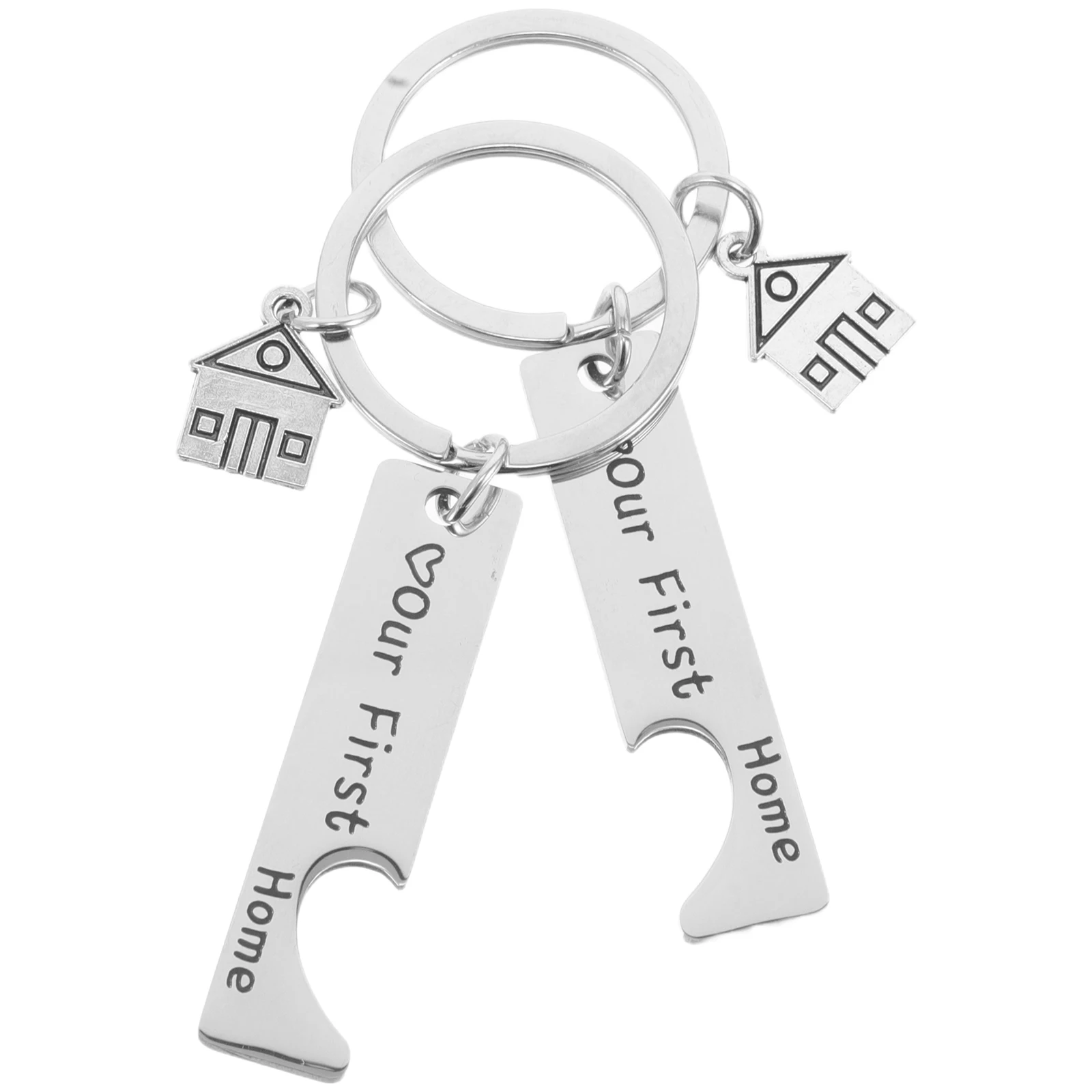

Titanium Steel Keychains Couples Moving Rings Unique Gifts Girlsfriend Our Home Key Ring Housewarming Present
