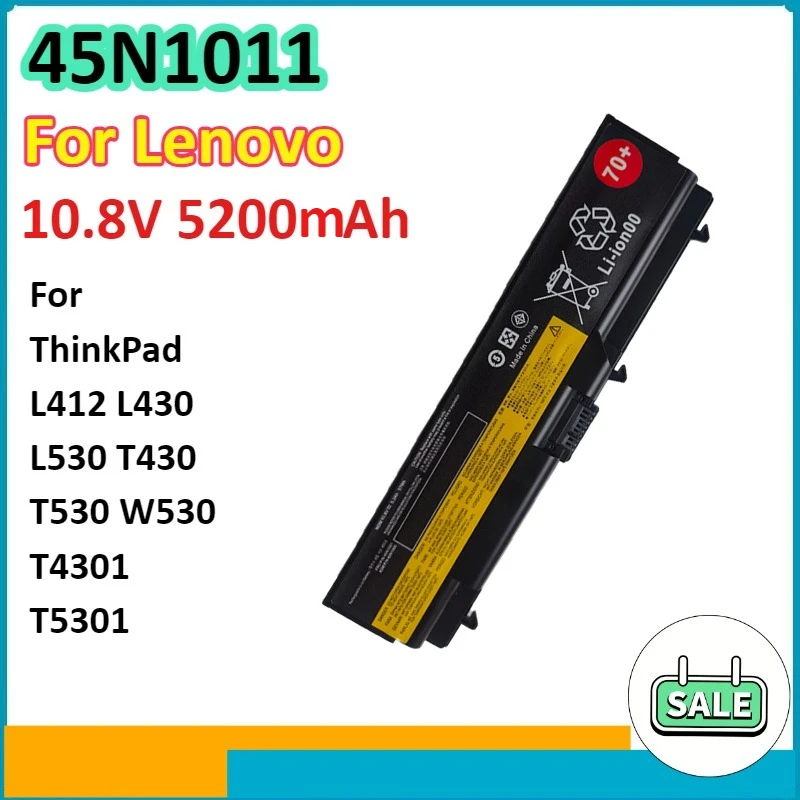 

45N1011 5200mAh Laptop Battery for Lenovo ThinkPad L412 L430 L530 T430 T530 W530 T4301 T5301 10.8V Computer Accessories