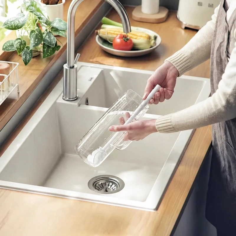 Extended Handle Silicone Mug Washer Exclusive Scrub for Nursing Vessel Flask Full Corner Home Daily Sanitary Gear Cleaning Tool