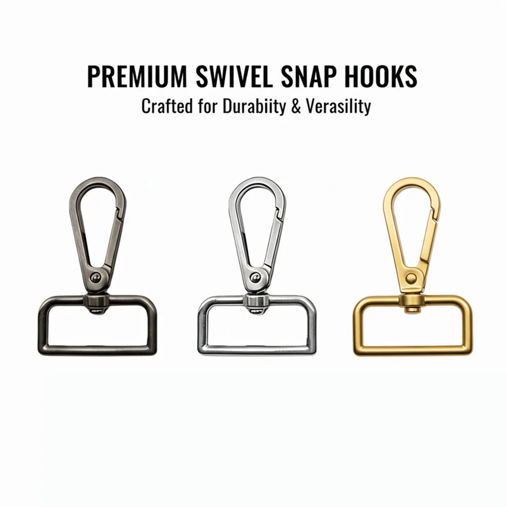 

5-10pcs Metal Lobster Buckle With Square Rotating Buckle for Handbag Shoulder Strap Webbing Dog Collar Hook Hardware Accessories