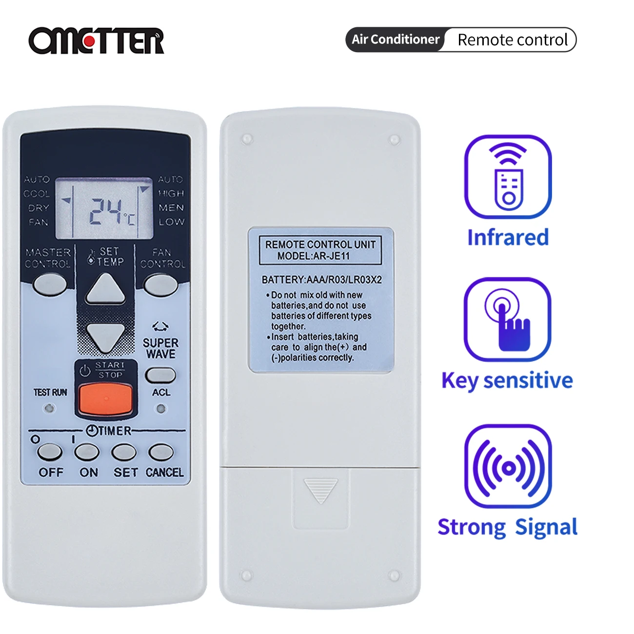 AR-JE11 de Control remoto para aire acondicionado Fujitsu, ventana General de CA, gb13aat, nuevo