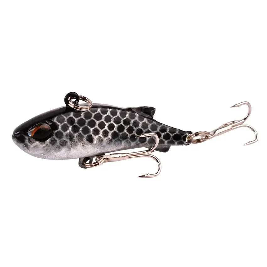 4g 4cm VIB Fishing Lures Metal Treble Hooks Sinking Vibration Artificial Bait Winter Mini Lifelike 3D Eyes Swimbait Crankbait