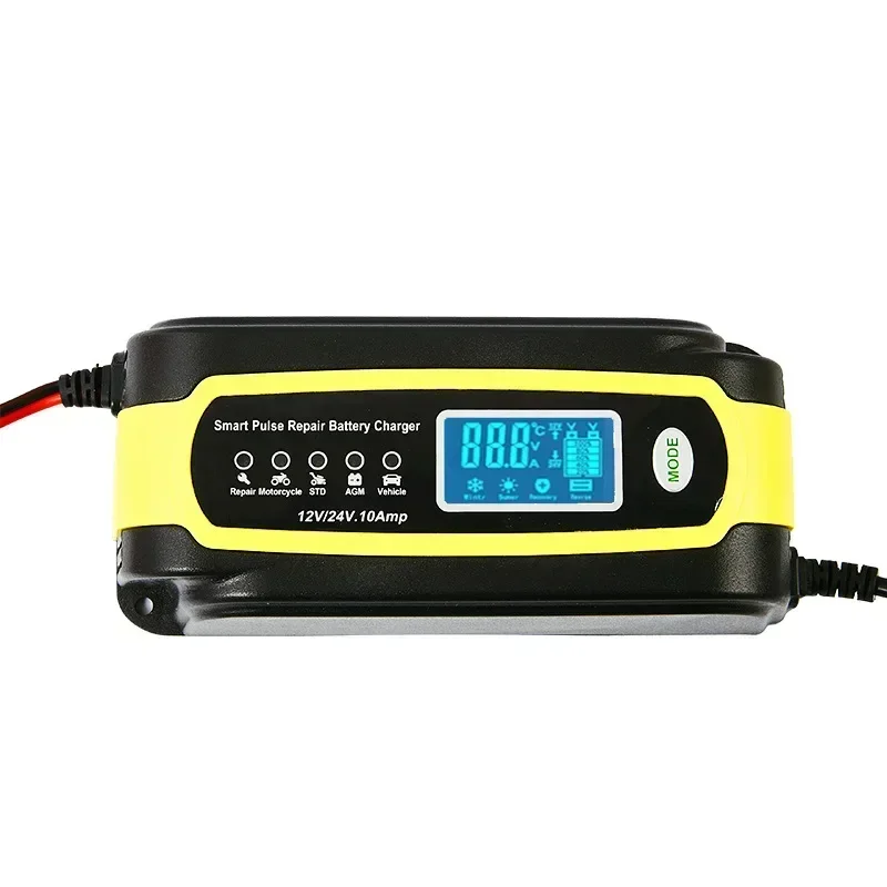 200W Car Battery Charger, 12V 24V Automotive Charger, 3A 5A 8A 10A Adjustable, 5 Modes, Battery Maintainer, Trickle Charger