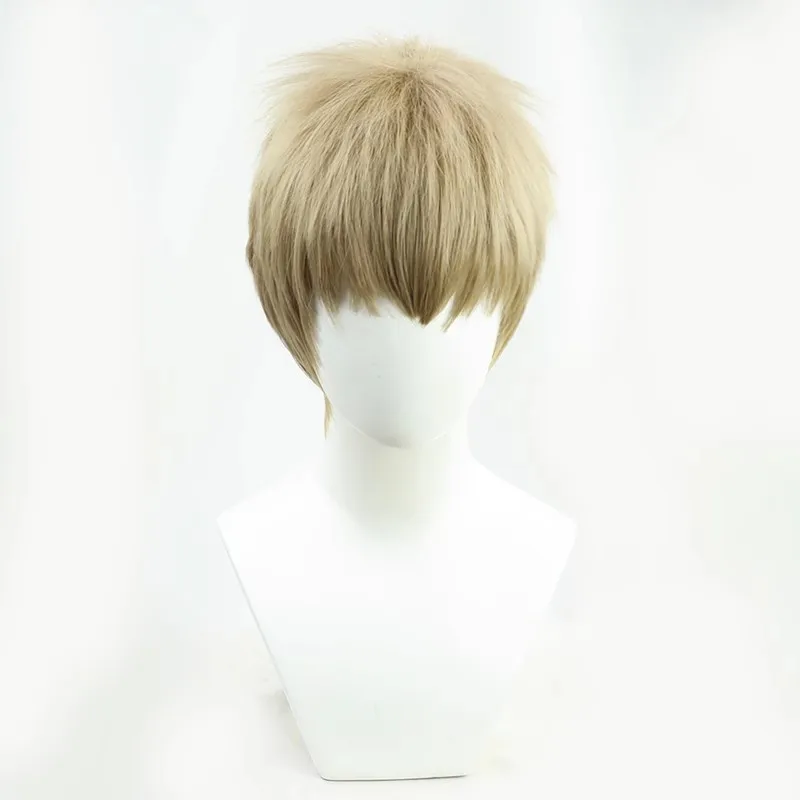 Attack Titan-Peluca de cabello sintético para hombre, pelo corto de Anime, Cosplay, fiesta de Halloween