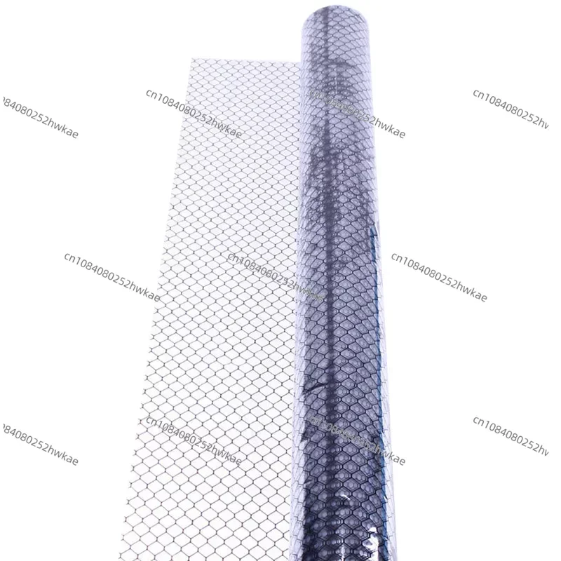 0.3mm 1.37m x 30m Cleanroom Industry Work Black Grid Honeycomb Mesh Clear Antistatic ESD PVC Curtain