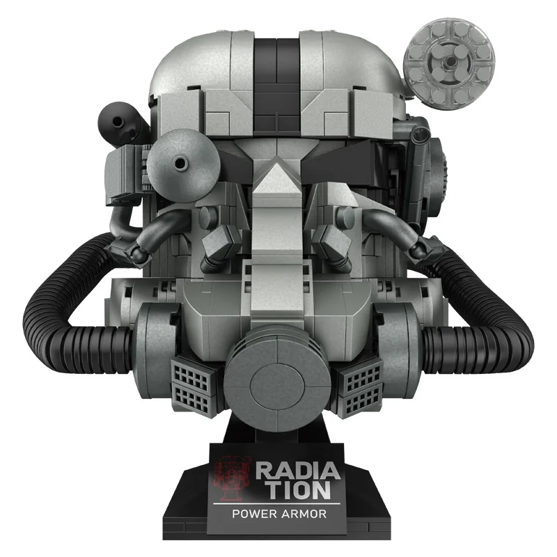 1168PCS MOC Creative Power Armor Helmet Radiation Helmet Gas Mask Building Blocks Model Desktop Decoration Puzzle Toys Kids Gift