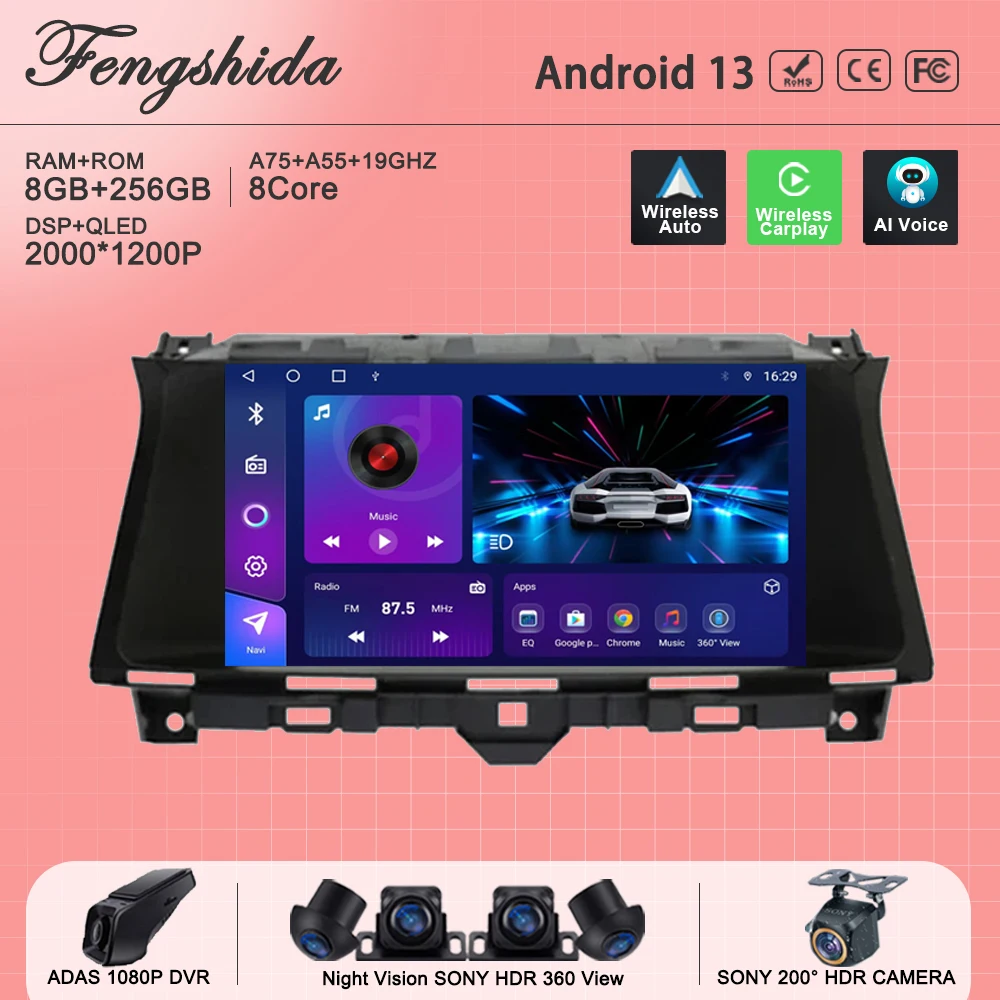 

Android 13 For Honda Accord 8 Crosstour 2008 - 2012 Auto Radio Multimedia Player Navigation GPS No 2din DVD 5G WIFI BT Stereo