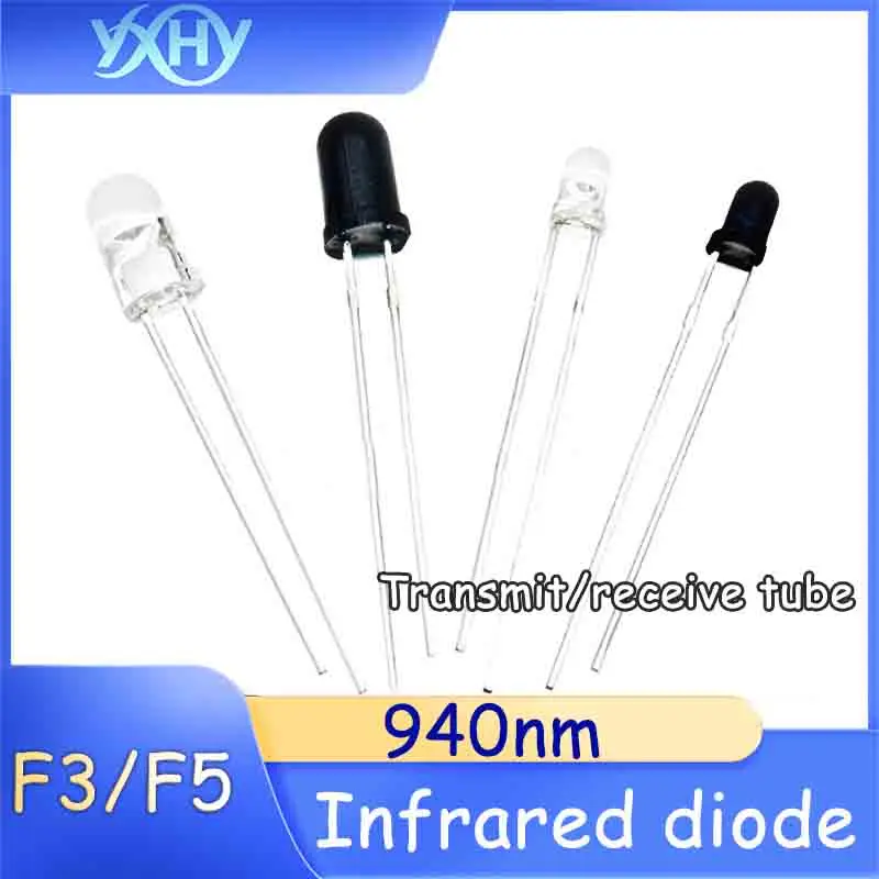 F3 F5 infrared diode, 940nm infrared emitting tube, F3 receiving tube, 3/5mm lamp beads, monitoring camera, remote control