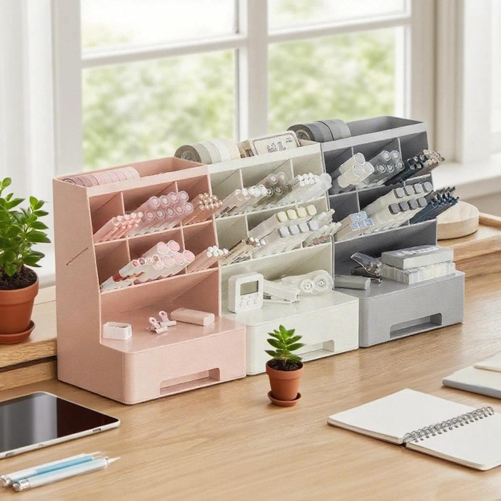 office-student-creative-storage-box-slanted-large-capacity-drawer-storage-pen-holder