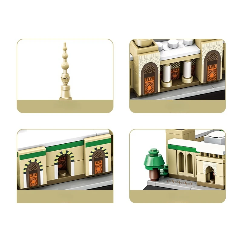 594PCS Profeet Moskee Bouwstenen Model Architectuur Klassiek Model Kleine Deeltje Bricks Cadeau voor Kinderen Kerst Speelgoed