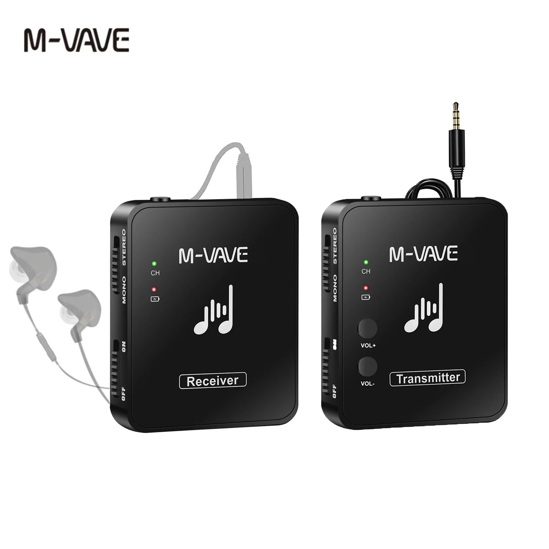 M-vave M8 Wp-10 2.4G Wireless Transmission Headphone Earphone MS-1 Monitor System Transmitter Receiver Streaming for Stereo