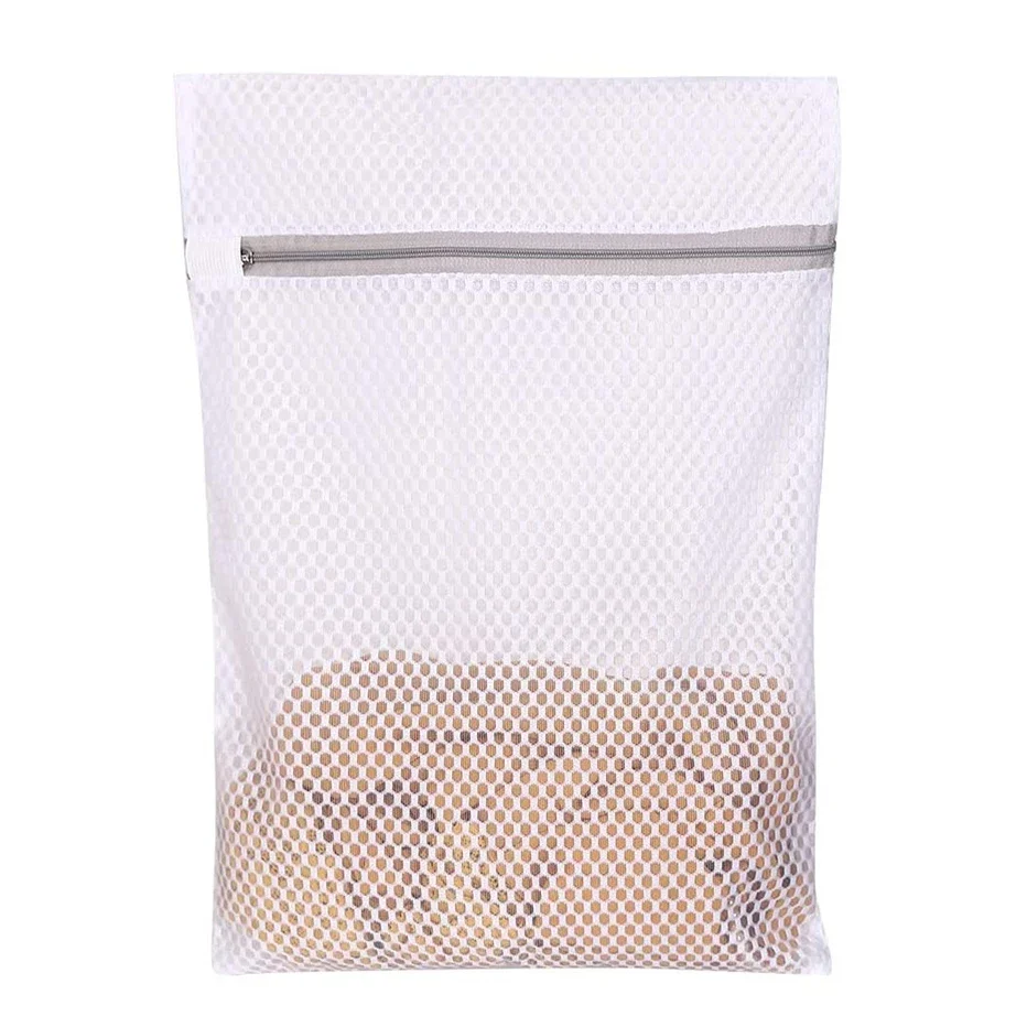 3pcs Zippered Mesh Laundry Bag Polyester Laundry Wash Bags Coarse Net Laundry Basket Laundry Bags for Washing Machines Bra Bag