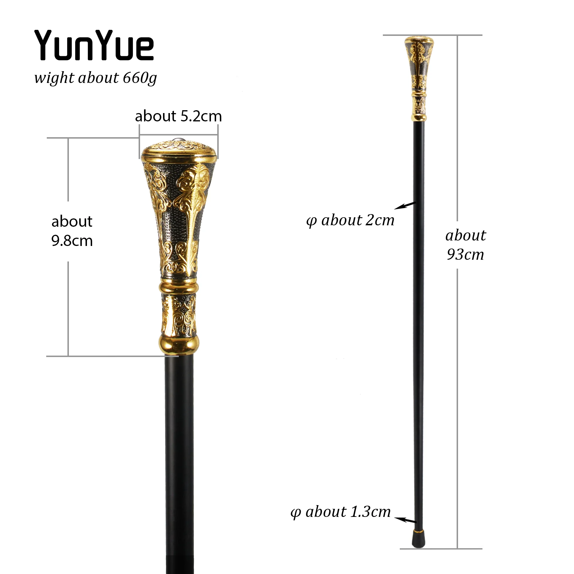 الذهب الأسود المشارب جولة المعادن المشي قصب شهم مجموعات أزياء أنيقة عصا للمشي التصوير الدعائم حزب الصولجان