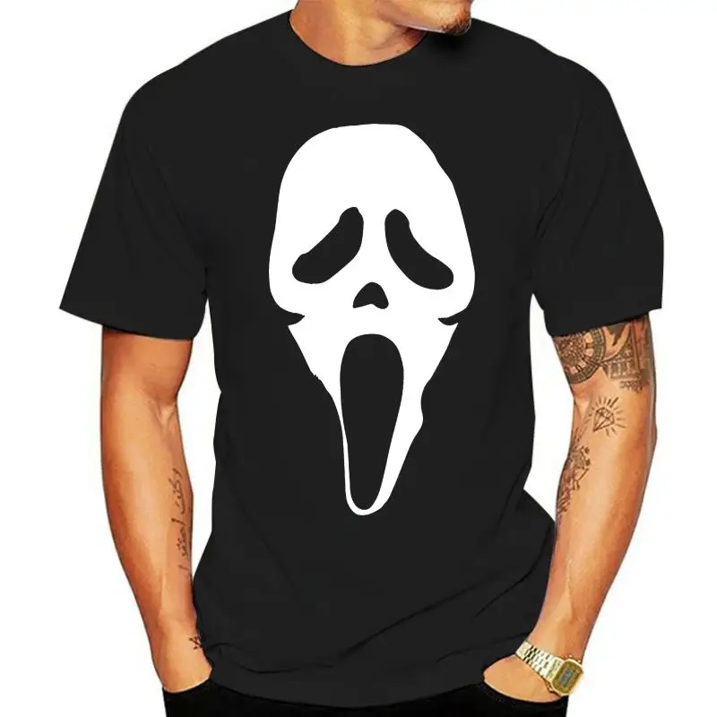 Ghostface Scary Halloween Black T-Shirt